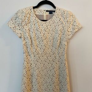French Connection Elegant Lace Dress - Eggshell